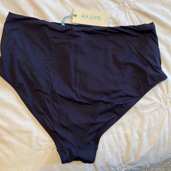 SEA LEVEL AUSTRALIA navy high waisted bikini bottoms - Picture 2 of 5